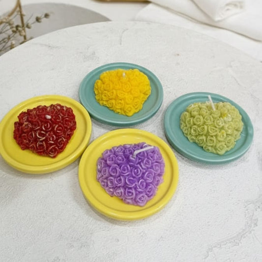 Handcrafted Rose Blossom Scented Candles Set | Decorative Floral Aroma Candles for Home Décor & Gifting