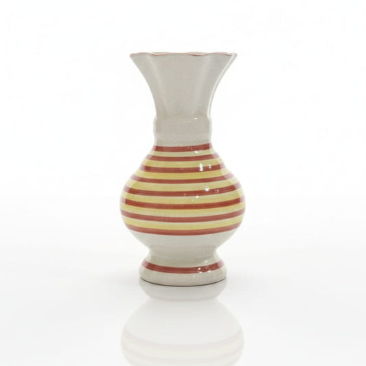 Handcrafted Striped Ceramic Flower Vase | Elegant Table & Home Décor Vase